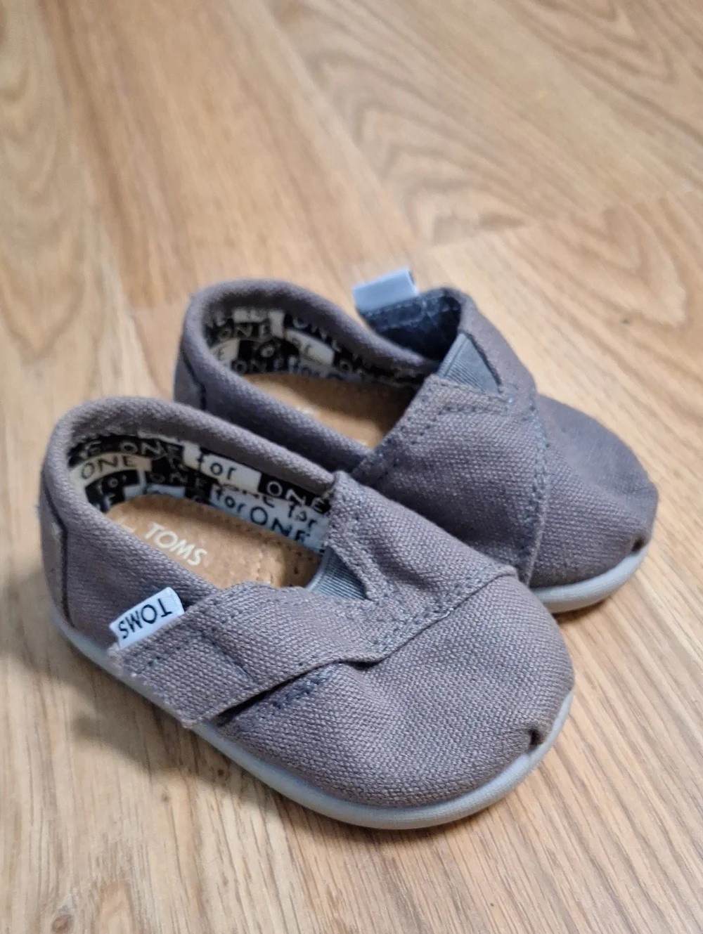 TOMS Baby Kids Slip-On Shoes in Taupe Gray